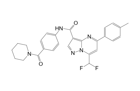 7-(difluoromethyl)-5-(4-methylphenyl)-N-[4-(1-piperidinylcarbonyl)phenyl]pyrazolo[1,5-a]pyrimidine-3-carboxamide