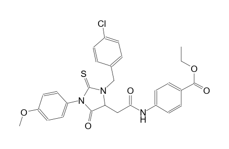 ethyl 4-({[3-(4-chlorobenzyl)-1-(4-methoxyphenyl)-5-oxo-2-thioxo-4-imidazolidinyl]acetyl}amino)benzoate
