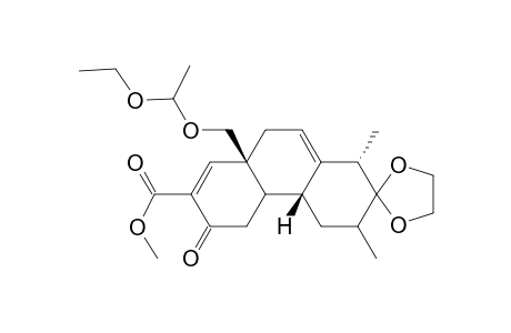 1,3,4,4a,4b,5,8a,9-Octahydro-8a.beta.-[(1-ethoxyethoxy)-methyl]-7-methoxycarbonyl-1.alpha.,4a.beta.-dimethyl-2,6-phenan-threnedione 2-(Ethylene Acetal)