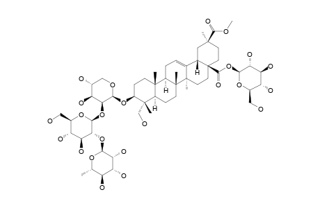 ESCULENTOSIDE-R;#7;3-O-[ALPHA-L-RHAMNOPYRANOSYL-(1->2)-BETA-D-GLUCOPYRANOSYL-(1->2)-BETA-D-XYLOPYRANOSYL]-28-O-BETA-D-GLUCOPYRANOSYL-PHYTOLACCAGENIC-ACID