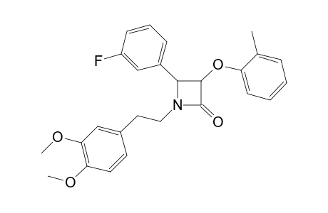 1-[2-(3,4-dimethoxyphenyl)ethyl]-4-(3-fluorophenyl)-3-(2-methylphenoxy)-2-azetidinone