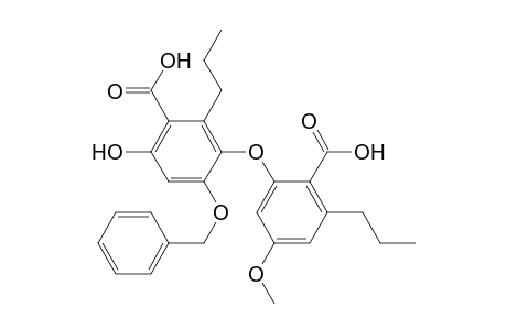 Benzoic acid, 3-(2-carboxy-5-methoxy-3-propylphenoxy)-6-hydroxy-4-(phenylmethoxy)-2-propyl-