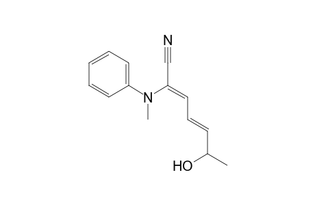 (2Z,4E)-2-[methyl(phenyl)amino]-6-oxidanyl-hepta-2,4-dienenitrile