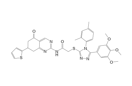 2-{[4-(2,4-dimethylphenyl)-5-(3,4,5-trimethoxyphenyl)-4H-1,2,4-triazol-3-yl]sulfanyl}-N-[5-oxo-7-(2-thienyl)-5,6,7,8-tetrahydro-2-quinazolinyl]acetamide