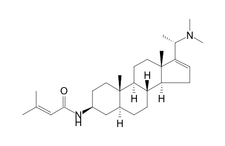 N-[(3S,5S,8R,9S,10S,13S,14S)-17-[(1S)-1-(dimethylamino)ethyl]-10,13-dimethyl-2,3,4,5,6,7,8,9,11,12,14,15-dodecahydro-1H-cyclopenta[a]phenanthren-3-yl]-3-methyl-2-butenamide
