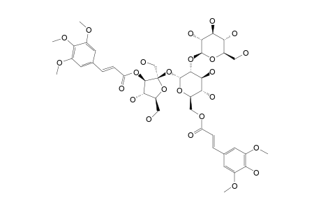 TRICORNOSE_C;#11;3-O-[(E)-3,4,5-TRIMETHOXYCINNMAOYL]-BETA-D-FRUCTOFURANOSYL-(2->1)-[BETA-D-GLUCOPYRANOSYL-(1->2)]-[6-O-(E)-SINAPOYL]-ALPHA-D-GLUCOPYRANOSIDE