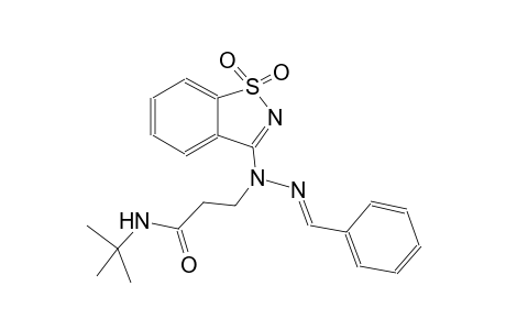 propanamide, N-(1,1-dimethylethyl)-3-[(2E)-1-(1,1-dioxido-1,2-benzisothiazol-3-yl)-2-(phenylmethylene)hydrazino]-