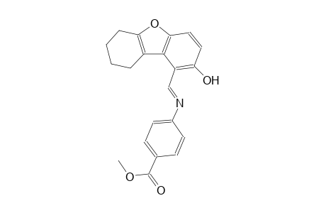 benzoic acid, 4-[[(E)-(6,7,8,9-tetrahydro-2-hydroxydibenzo[b,d]furan-1-yl)methylidene]amino]-, methyl ester
