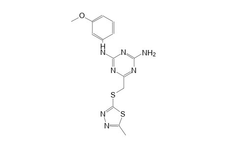 1,3,5-triazine-2,4-diamine, N~2~-(3-methoxyphenyl)-6-[[(5-methyl-1,3,4-thiadiazol-2-yl)thio]methyl]-