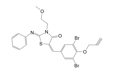 (2Z,5E)-5-[3,5-dibromo-4-(2-propynyloxy)benzylidene]-3-(2-methoxyethyl)-2-(phenylimino)-1,3-thiazolidin-4-one