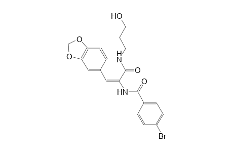 N-((E)-2-(1,3-benzodioxol-5-yl)-1-{[(3-hydroxypropyl)amino]carbonyl}ethenyl)-4-bromobenzamide