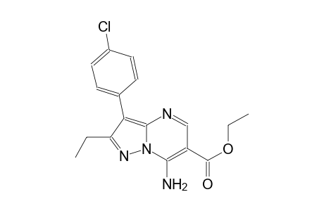 pyrazolo[1,5-a]pyrimidine-6-carboxylic acid, 7-amino-3-(4-chlorophenyl)-2-ethyl-, ethyl ester