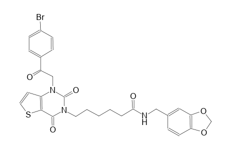 N-(1,3-benzodioxol-5-ylmethyl)-6-(1-[2-(4-bromophenyl)-2-oxoethyl]-2,4-dioxo-1,4-dihydrothieno[3,2-d]pyrimidin-3(2H)-yl)hexanamide