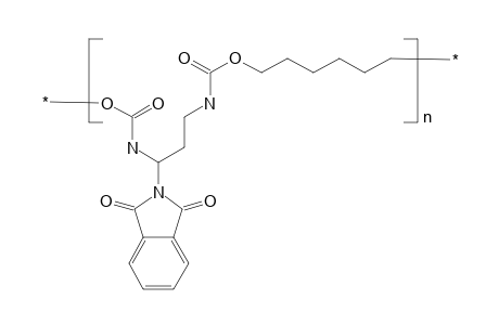Poly[1,6-dioxahexamethylenecarbonylimino-(1-pHthalimidotrimethylene)iminocarbonyl)], polyurethane with phthalimide side groups