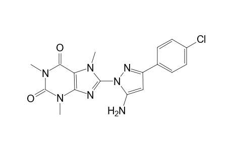 8-(5-amino-3-(4-chlorophenyl)-1H-pyrazol-1-yl)-1,3,7-trimethyl-1H-purine-2,6(3H,7H)-dione