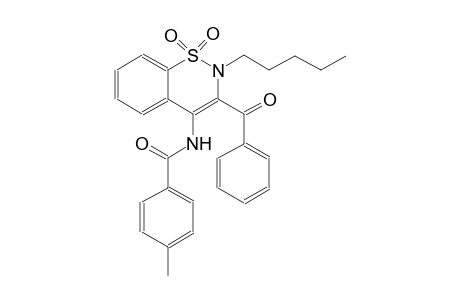 N-(3-benzoyl-1,1-dioxido-2-pentyl-2H-1,2-benzothiazin-4-yl)-4-methylbenzamide