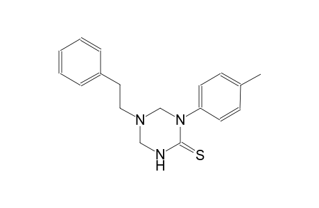 1-(4-methylphenyl)-5-(2-phenylethyl)tetrahydro-1,3,5-triazine-2(1H)-thione