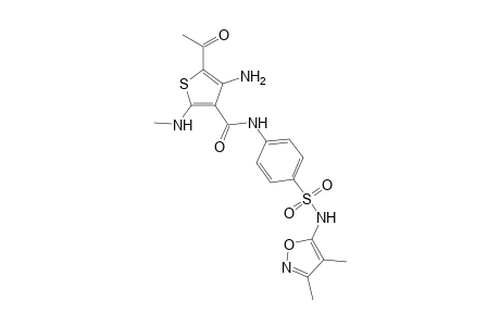 5-Acetyl-4-amino-N-(4-{[(3,4-dimethylisoxazol-5-yl)amino]sulfonyl}phenyl)-2-(methylamino)thiophene-3-carboxamide