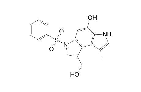 (1RS)-3-Benzenesulfonyl-5-hydroxy-1-hydroxymethyl-8-methyl-1,2-dihydro-3H-phrrolo[3,2-e]indole