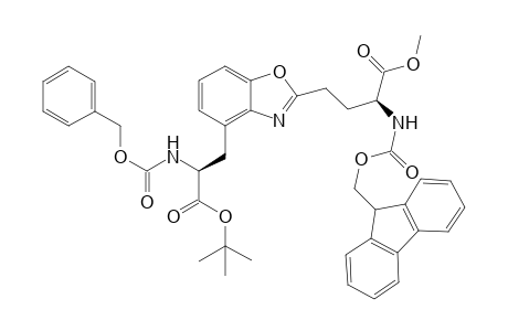 Methyl (2S)-4-{4-[(2S)-2-{[(Benzyloxy)carbonyl]amino}-3-(tert-butoxy)-3-oxopropyl]-1,3-benzoxazol-2-yl}-2-{[(9H-fluorenyl-9-ylmethyloxy)carbonyl]amino}butanoate
