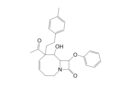 (+)-6-Acetyl-7-hydroxy-6-[2-(4-methylphenyl)ethyl]-9-phenoxy-1-azabicyclo[6.2.0]dec-4-en-10-one