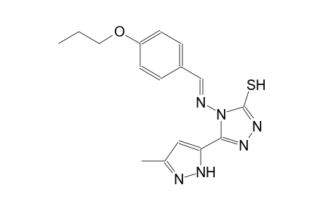 5-(3-methyl-1H-pyrazol-5-yl)-4-{[(E)-(4-propoxyphenyl)methylidene]amino}-4H-1,2,4-triazole-3-thiol