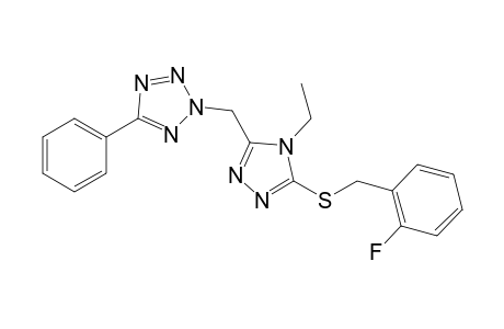 2-[[4-ethyl-5-[(2-fluorobenzyl)thio]-1,2,4-triazol-3-yl]methyl]-5-phenyl-tetrazole