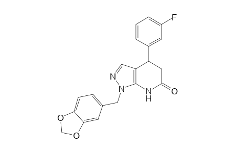 1-(2H-1,3-benzodioxol-5-ylmethyl)-4-(3-fluorophenyl)-1H,4H,5H,6H,7H-pyrazolo[3,4-b]pyridin-6-one