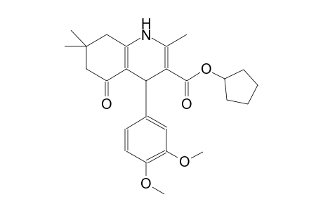 cyclopentyl 4-(3,4-dimethoxyphenyl)-2,7,7-trimethyl-5-oxo-1,4,5,6,7,8-hexahydro-3-quinolinecarboxylate