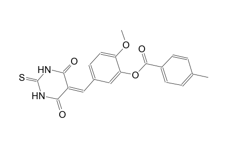5-[(4,6-dioxo-2-thioxotetrahydro-5(2H)-pyrimidinylidene)methyl]-2-methoxyphenyl 4-methylbenzoate