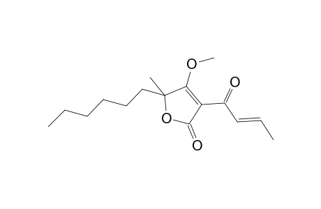 2(5H)-Furanone, 3-crotonoyl-5-hexyl-4-methoxy-5-methyl-, (E)-
