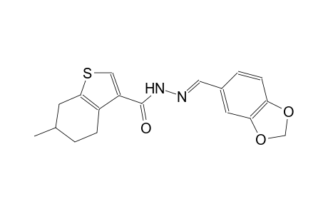 N'-[(E)-1,3-benzodioxol-5-ylmethylidene]-6-methyl-4,5,6,7-tetrahydro-1-benzothiophene-3-carbohydrazide