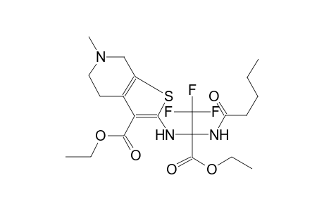 thieno[2,3-c]pyridine-3-carboxylic acid, 2-[[1-(ethoxycarbonyl)-2,2,2-trifluoro-1-[(1-oxopentyl)amino]ethyl]amino]-4,5,6,7-tetrahydro-6-methyl-,