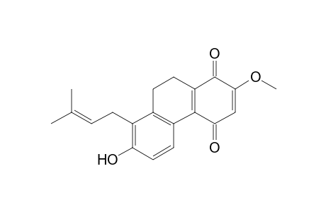 2-methoxy-8-(3-methylbut-2-enyl)-7-oxidanyl-9,10-dihydrophenanthrene-1,4-dione