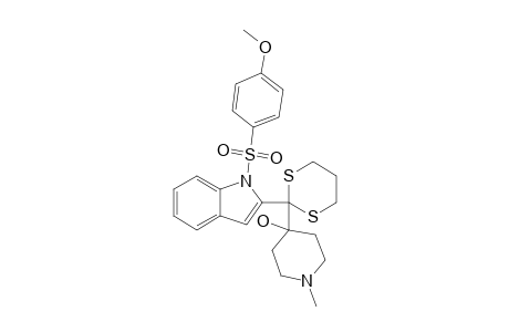 1-METHYL-4-{2-[1-(4-METHOXYPHENYLSULFONYL)-2-INDOLYL]-1,3-DITHIAN-2-YL}-4-PIPERIDINOL