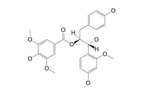 ERYVARINOL-A;1-(4-HYDROXY-2-METHOXYPHENYL)-2-(4-HYDROXY-3,5-DIMETHOXYBENZOYLOXY)-3-(4-HYDROXYPHENYL)-PROPAN-1-OL