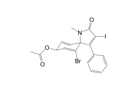 (5R,8S)-6-bromo-3-iodo-1-methyl-2-oxo-4-phenyl-1-azaspiro[4.5]deca-3,6,9-trien-8-yl acetate