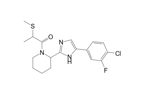 1-(2-(5-(4-chloro-3-fluorophenyl)-1H-imidazol-2-yl)piperidin-1-yl)-2-(methylthio)propan-1-one