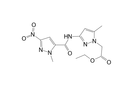 1H-Pyrazole-1-acetic acid, 5-methyl-3-[[(1-methyl-3-nitro-1H-pyrazol-5-yl)carbonyl]amino]-, ethyl ester