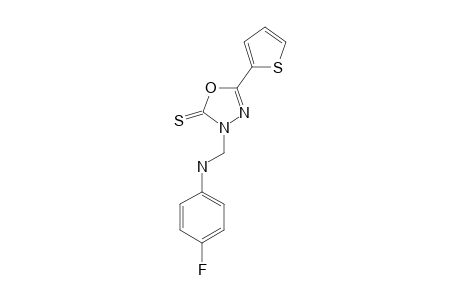 3-(4-FLUOROPHENYL)-AMINOMETHYL-5-(2-THIENYL)-1,3,4-OXADIAZOLINE-2-THIONE