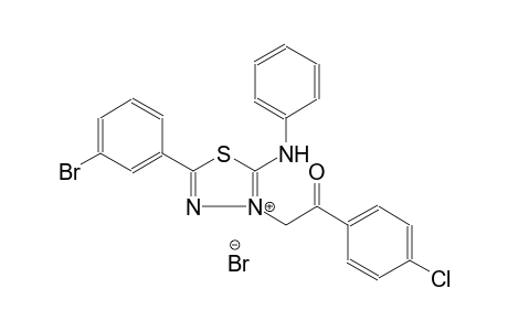 2-anilino-5-(3-bromophenyl)-3-[2-(4-chlorophenyl)-2-oxoethyl]-1,3,4-thiadiazol-3-ium bromide