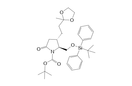 (2S,3S)-2-[[tert-butyl(diphenyl)silyl]oxymethyl]-3-[2-(2-methyl-1,3-dioxolan-2-yl)ethyl]-5-oxo-1-pyrrolidinecarboxylic acid tert-butyl ester
