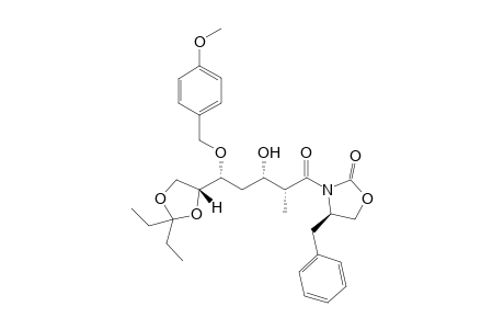 (4R)-4-Phenylmethyl-3-[[(5R)-5-[(4R)-2,2-diethyl-[1,3]dioxolan-4-yl]]-(2R,3S)-3-hydroxy-5-(4-methoxybenzyloxy)-2-methyl-pentanoyl]-oxazolidin-2-one