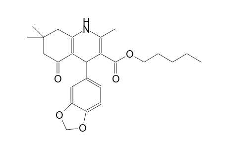 pentyl 4-(1,3-benzodioxol-5-yl)-2,7,7-trimethyl-5-oxo-1,4,5,6,7,8-hexahydro-3-quinolinecarboxylate