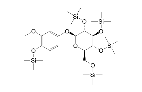 3-Methoxy-4-hydroxyphenol 1-o-.beta.-D-glucopyranoside, 5tms derivative