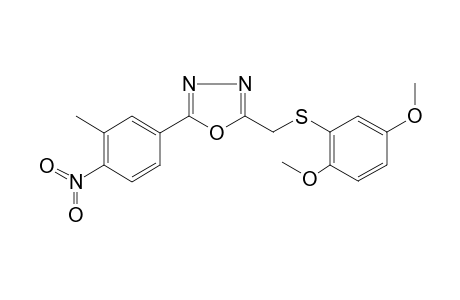 2-([(2,5-Dimethoxyphenyl)sulfanyl]methyl)-5-(3-methyl-4-nitrophenyl)-1,3,4-oxadiazole