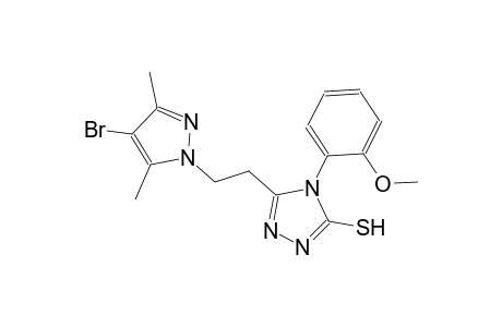 5-[2-(4-bromo-3,5-dimethyl-1H-pyrazol-1-yl)ethyl]-4-(2-methoxyphenyl)-4H-1,2,4-triazol-3-yl hydrosulfide