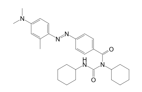 Benzamide, N-cyclohexyl-N-[(cyclohexylamino)carbonyl]-4-[2-[4-(dimethylamino)-2-methylphenyl]diazenyl]-