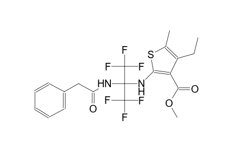 3-Thiophenecarboxylic acid, 4-ethyl-5-methyl-2-[[2,2,2-trifluoro-1-[(2-phenylacetyl)amino]-1-(trifluoromethyl)ethyl]amino]-, methyl ester