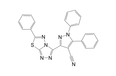 6-Phenyl-3-(4-cyano-1,5-diphenyl-1H-pyrazole-3-yl)-1,2,4-triazolo[3,4-b]-1,3,4-thiadiazole